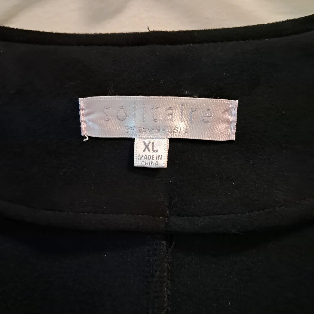 Women's Black Faux Suede Jacket - Picture 3 of 4